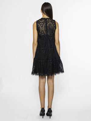 Sleeveless Solid Lace Dress